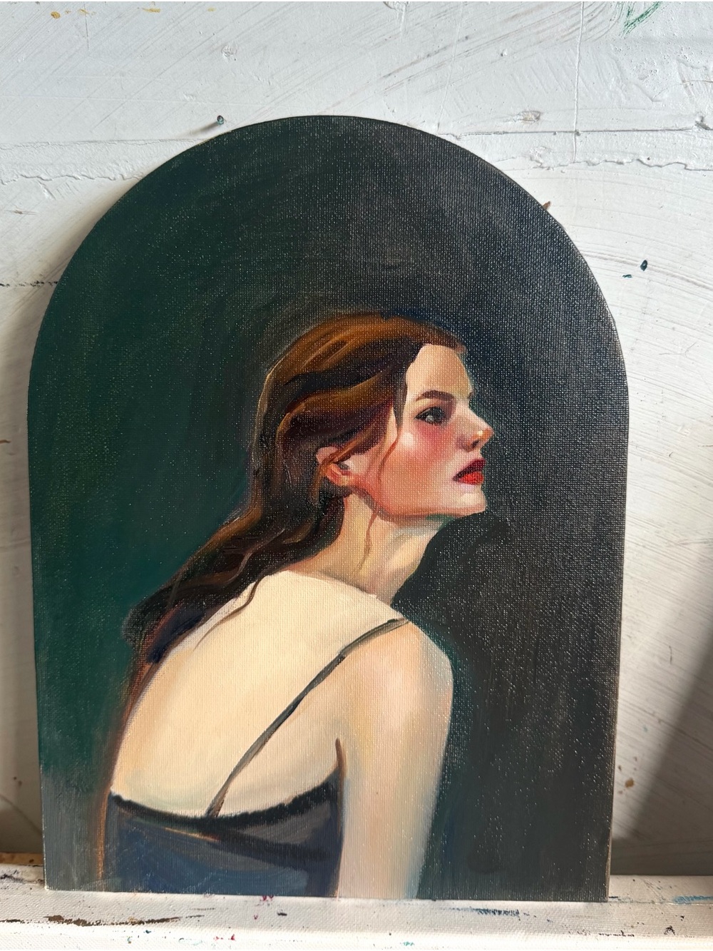 Beyond the Silence | Original Oil Painting on Arched Canvas | 9×12 in